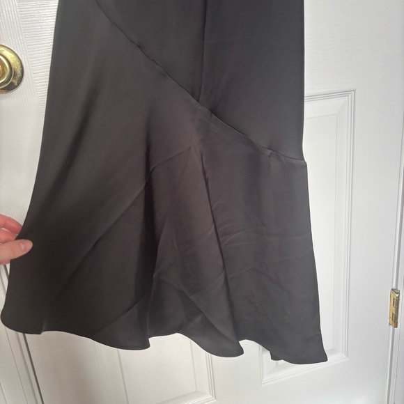 NWT Glamorous Black Satin Bias- Cut Asymmetric Dress Size Medium - Picture 4 of 9